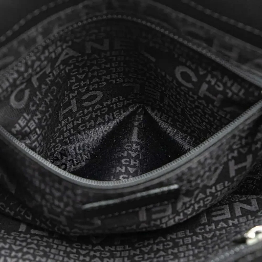 CHANEL Black Caviar Leather Logo Tote Bag